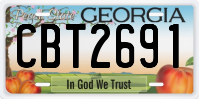 GA license plate CBT2691