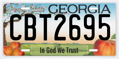 GA license plate CBT2695