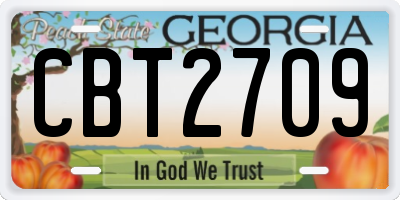 GA license plate CBT2709