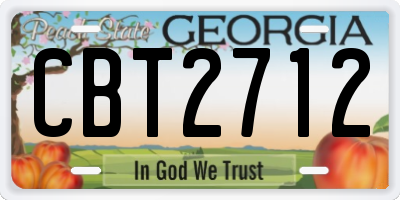 GA license plate CBT2712