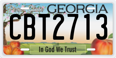 GA license plate CBT2713