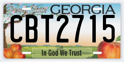 GA license plate CBT2715