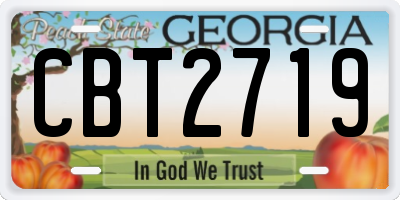 GA license plate CBT2719