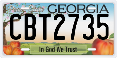 GA license plate CBT2735