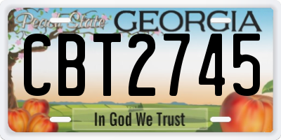 GA license plate CBT2745