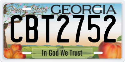GA license plate CBT2752