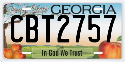 GA license plate CBT2757