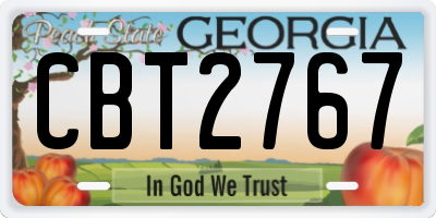 GA license plate CBT2767