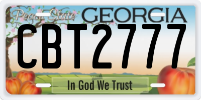 GA license plate CBT2777