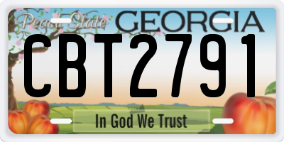 GA license plate CBT2791