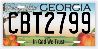 GA license plate CBT2799