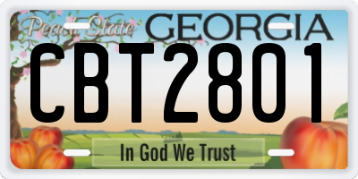 GA license plate CBT2801