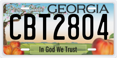 GA license plate CBT2804