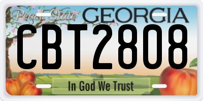 GA license plate CBT2808