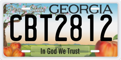 GA license plate CBT2812