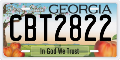 GA license plate CBT2822