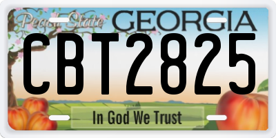 GA license plate CBT2825