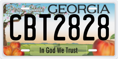 GA license plate CBT2828