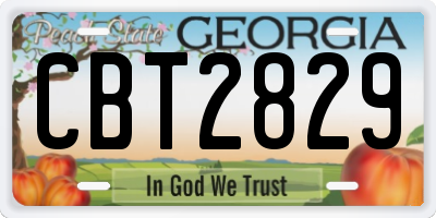 GA license plate CBT2829
