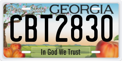 GA license plate CBT2830