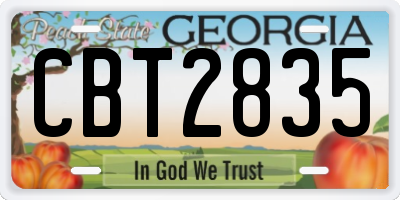 GA license plate CBT2835