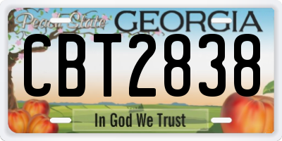 GA license plate CBT2838