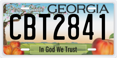 GA license plate CBT2841