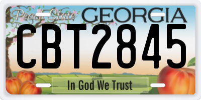 GA license plate CBT2845