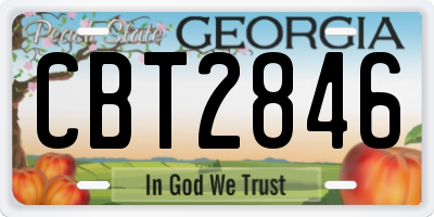 GA license plate CBT2846