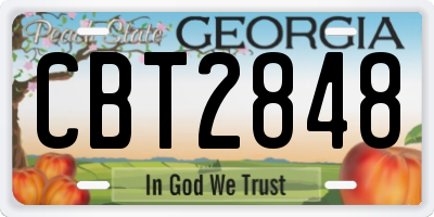 GA license plate CBT2848