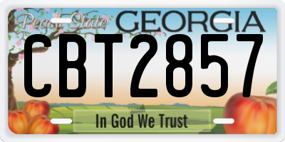 GA license plate CBT2857