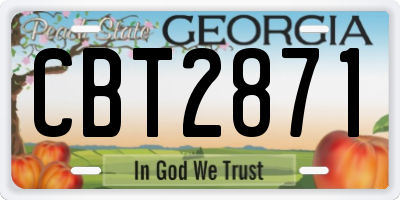 GA license plate CBT2871