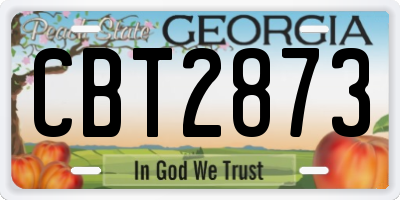 GA license plate CBT2873