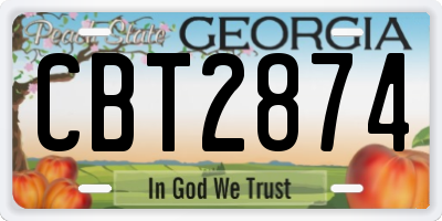 GA license plate CBT2874