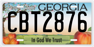 GA license plate CBT2876