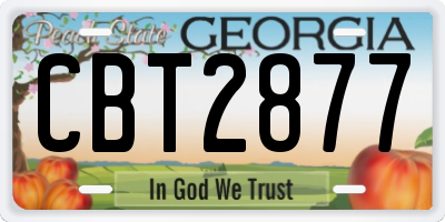 GA license plate CBT2877