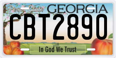 GA license plate CBT2890