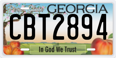 GA license plate CBT2894