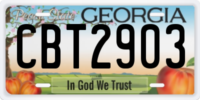 GA license plate CBT2903
