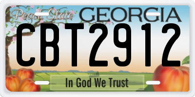 GA license plate CBT2912