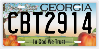 GA license plate CBT2914