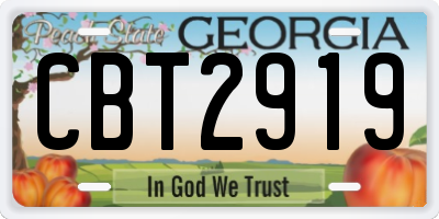 GA license plate CBT2919