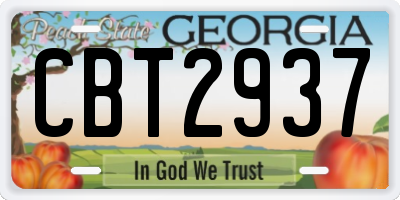GA license plate CBT2937