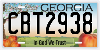 GA license plate CBT2938