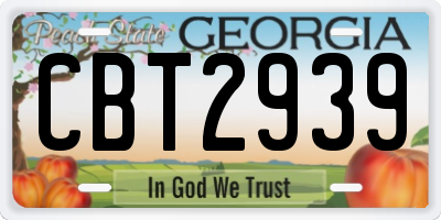 GA license plate CBT2939