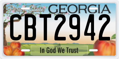 GA license plate CBT2942