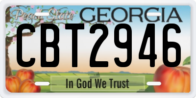 GA license plate CBT2946