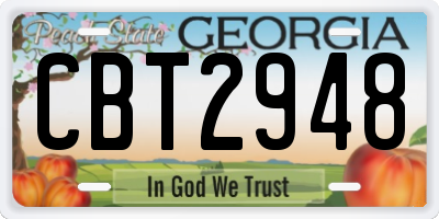 GA license plate CBT2948