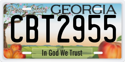 GA license plate CBT2955