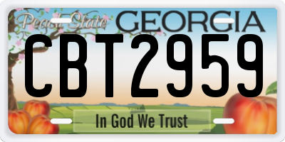 GA license plate CBT2959